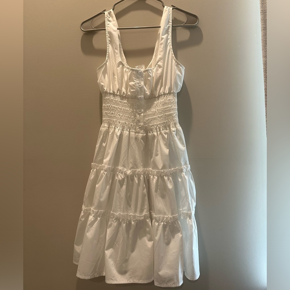 White Emory Park Vintage Ruffle Mini Dress NEW W TAGS